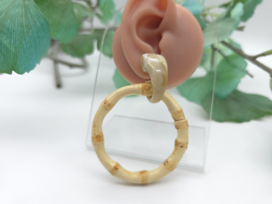 Preview: Bambus Ohrhänger mit Stecker